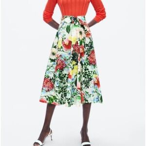 Zara Floral Midi Skirt - Multicolor
